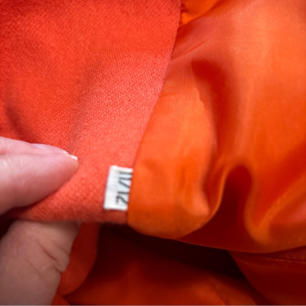 VTG International Scene Orange‎ Wool Blend Pea Coat  Lined Women’s SZ 11/12 - Picture 9 of 15